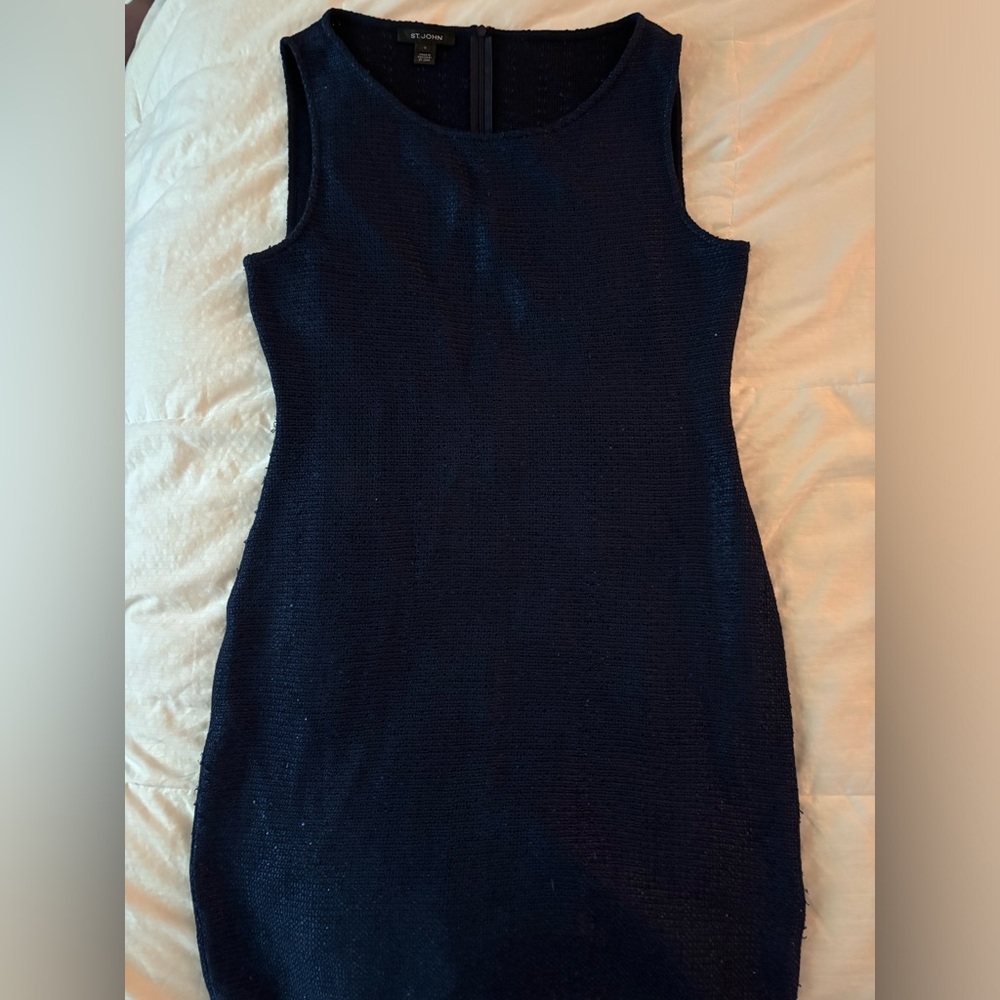 St. John designer Navy blue dress